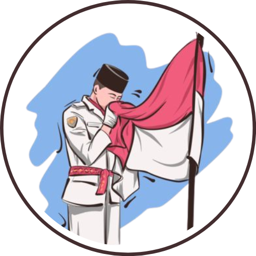 Siswa mencium bendera Merah Putih